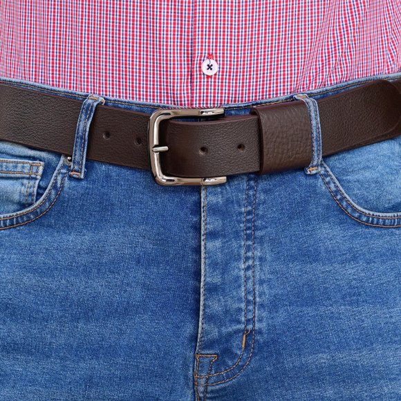 Tough and Timeless Natural Milled Thick Brown Leather Belt - Free Personalized - Picture 9 of 15